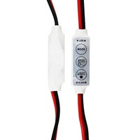 Mini bande lumineuse LED couleur unique, contrôleur de l'intensité de la lumière, 1 canal, 3 clés, dc12v 24V, 1 couleur