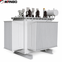Transformateur de puissance immergé dans l'huile Wanbo-491 S11 à faible perte, avec noyau en acier silicé orienté dans les grains et enroulement en cuivre ONAN, 10kV 35kV