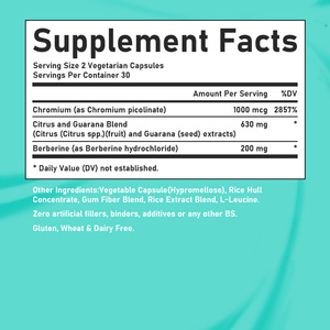 Cápsulas para el Metabolismo Personalizadas de Fábrica, Contienen Cromo con Berberina, para una Sensación de Saciedad Prolongada, Cápsulas de Apoyo Metabólico - Product Image 2