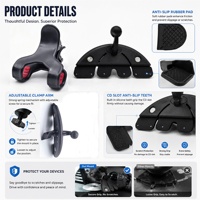 Support de téléphone universel pour voiture avec fente pour CD 360 °   Support de téléphone portable rotatif et stable à clipser, sans obstruction de la grille d'aération ni du lecteur CD