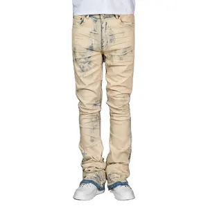 Hot Sale Distressed Vintage Washed Flared Jeans Casual Denim Men's Jeans High Quality