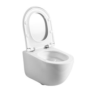 Inodoro Suspendido de Estilo Europeo MWD, Inodoro de Cerámica con Sifón en <span class=keywords><strong>P</strong></span> para Baño, Inodoro de Una Pieza con Borde Tornado sin Borde - Product Image 3