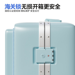 Front-opening Aluminum Frame 20-inch Carry-on <b>Suitcase</b> With 360 Degree Spinner Wheels Solid Color Unisex Travel Trolley Case - Product Image 3