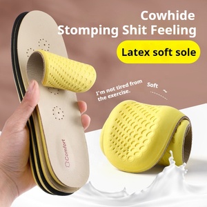 Plantillas de Cuero Vacuno y Piel de Oveja para Zapatos, Plantillas Deportivas de Látex con Soporte de Arco, Almohadillas para Zapatos que Absorben los Impactos, Plantillas para Fascitis Plantar - Product Image 2