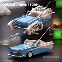 PB8803 MOC Blue Roadster 2 1 Modèle de Voiture de Sport 1:32 Jouet de Construction Éducatif à Assembler Soi-même Matériau ABS 602 Pièces