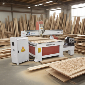 เครื่องกัด CNC ไม้4แกนพร้อม1325โรตารี่เครื่องตัด CNC แบบ3แกนเครื่องตัดไม้เฟอร์นิเจอร์ - Product Image 2