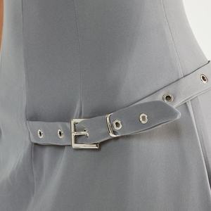 Vestido Mini de Mujer OEM Personalizado, Cuello Redondo, Sin Mangas, Ajustado, Casual, de Alta Calidad, con Cinturón, Elegante y Corto - Product Image 4