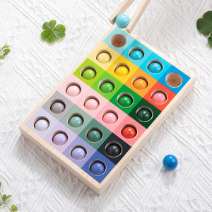 Arc-en-ciel <span class=keywords><strong>Montessori</strong></span> en bois couleur tri correspondant jouet Clip perles jeu de société pour bébé capteur jouets <span class=keywords><strong>6</strong></span> à 12 <span class=keywords><strong>mois</strong></span> - Product Image 3