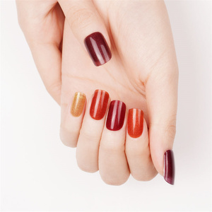 Venta caliente hermoso y duradero acrílico Press-On Nail Wraps Set <span class=keywords><strong>manicura</strong></span> y pedicura Semi curado Gel Striped Nail Sticker - Product Image 6