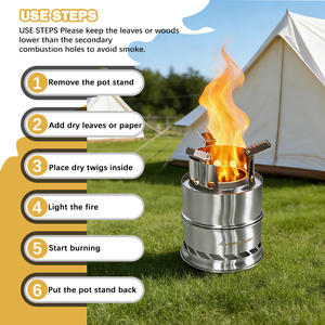 Réchaud de randonnée multi-combustibles INBESTCAMP Emergency Rocket Overland Canister, réchaud à bois portable pour pizza - Product Image 3