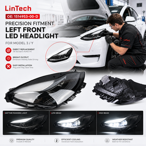 Conjunto de Faros LED LinTech OE 1514953-00-<span class=keywords><strong>D</strong></span>, Faros Resistentes al Calor para Tesla Model 3 / Model <span class=keywords><strong>Y</strong></span>, Venta Directa de Fábrica - Product Image 2