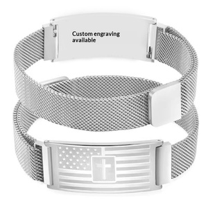 <span class=keywords><strong>Bracelet</strong></span> magnétique double face en acier inoxydable, gravé, design incurvé, pour <span class=keywords><strong>homme</strong></span>, bijoux fantaisie, cadeaux de fête, vente en gros - Product Image 2