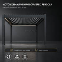 Kit de toit de pergola en aluminium pour extérieur, système d'ombrage motorisé à lames orientables, imperméable, installation DIY pour jardin, terrasse, patio