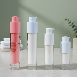 Factory Price 15ml 30ml 50ml Acrylic Lotion Luxury White Serum Matte PP Silver <b>Pump</b> Airless Jar Airless <b>Pump</b> <b>Bottle</b> - Product Image 2