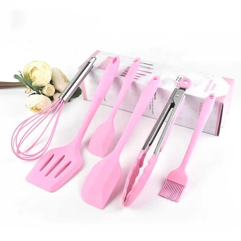 Kitchen utensil heat resist cookware tools 6pcs kitchen silicone baking utensil set for home