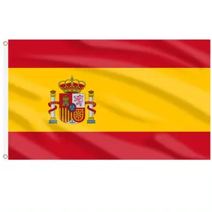 Individuelle schnelle Lieferung Werbeflaggen Bannern Flaggen 3 × 5 Fuß Spanische Flagge mit 100 % Polyester
