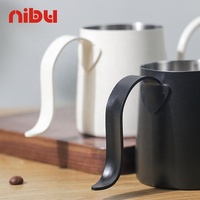 Bouilloire à bec de cygne Nibu 250ML en acier inoxydable, design moderne, écologique, pour café filtre, petite, à suspendre, pour le café et le thé