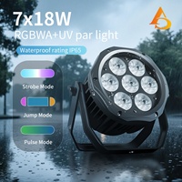 Projecteur LED étanche IP65 RGBWA UV 6-en-1 7x18W pour événements scéniques en extérieur