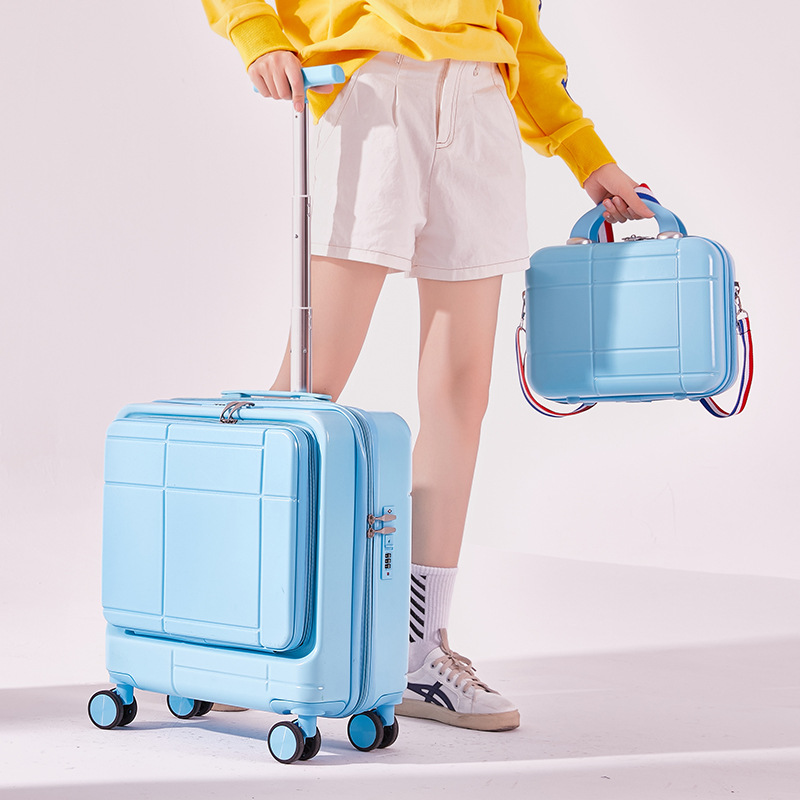 Пользовательские Abs Сумка для ручной клади комплекты Sutcase 14 + 18 дюймов 2 шт. предназначен колеса для хранения на цепочке, рюкзак для путешествий багаж на колесиках, чемодан