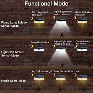 Lampe murale solaire extérieure en ABS, étanche IP65, avec détecteur de mouvement LED pour jardin, grand angle 270°, 3 modes, rechargeable - Product Image 4