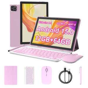 Tableta de 10 Pulgadas con 12 GB de RAM (3 GB + 9 GB Expandibles) + 64 GB de ROM, Pantalla Táctil HD de 1280 * 800, Tableta 2 en 1 con Funda con Teclado, Ratón y Lápiz Óptico - Product Image 1