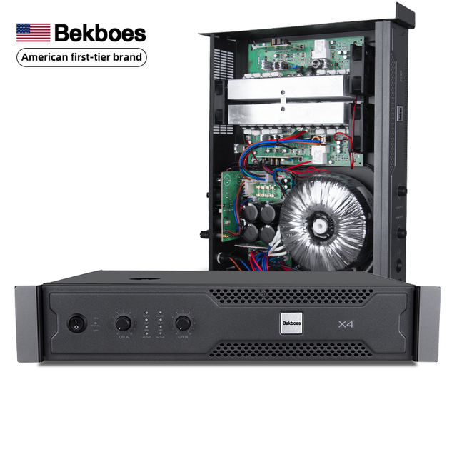 Bekboes X4 2U 2 Channel Output Professional Power Amplifier Speaker AMP Hifi for Stage Perform