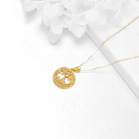 Bijoux fins Collier pendentif lune arbre de vie noeud celtique en or massif 18 carats