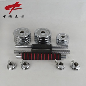 Oem tùy chỉnh bán buôn phòng tập thể dục gang Chrome quả tạ có thể điều chỉnh 15kg-20kg-30kg-50kg quả tạ đặt mạ điện quả tạ - Product Image 4