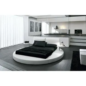 china manufactured home furniture luxury double round shaped bed