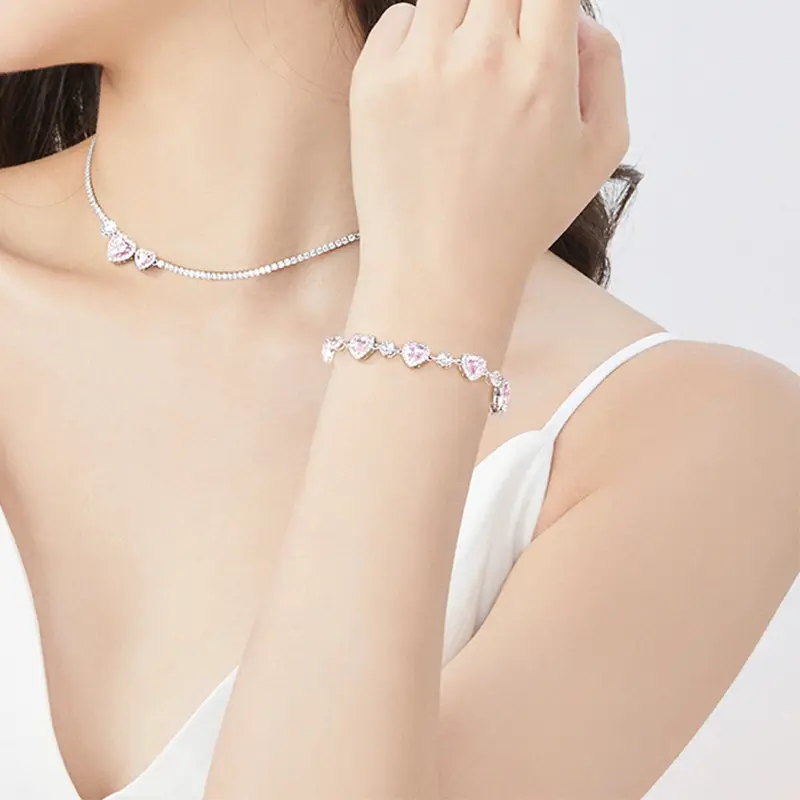 Natuna Luxury Jewelry Bracelets Women Luxury Heart Bracelet 925 Silver Fine Jewelry Bracelets Women Silver For Girl