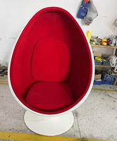 Fauteuil œuf pivotant moderne classique en fibre de verre avec coussin en tissu pour la maison, le bureau, le salon, la chambre, l'appartement, l'hôtel, le parc