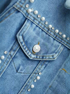 Spring Autumn Women New Casual <b>Denim</b> Tops <b>Coat</b> Lady Fashion Short Cowboy Outwear Female Long Sleeves Jeans - Product Image 5
