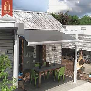 Auvent électrique fonctionnel avec protection contre la pluie, auvent <span class=keywords><strong>extérieur</strong></span> pour patio, véranda, zones commerciales, auvent en aluminium, auvent cassette complet - Product Image 1