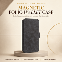 Étui portefeuille magnétique détachable pour iPhone 18 Pro, 17, 16 en cuir PU avec porte-cartes et coque PC compatible avec la charge sans fil