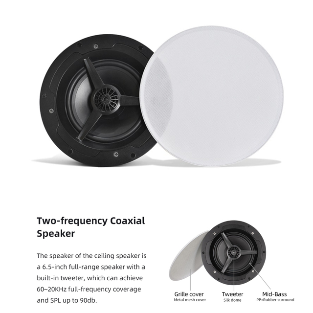 Smart WiFi Professional Ceiling Speaker 60W Active Hi-Fi for AirPlay DLNA Spotify Tidal Compatible