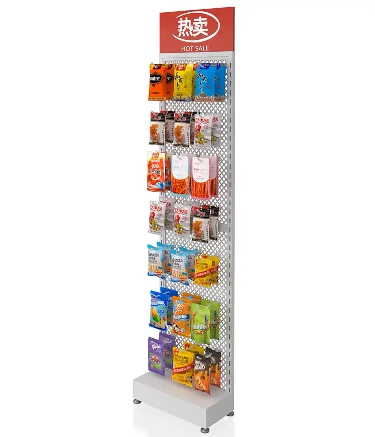 Heavy Duty Metal Hook Display Stands Retail Metal Accessories Snack Display Stand