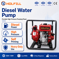 Pompe à incendie diesel Pump Master 2 pouces à double turbine 173F 4.05KW 23m³/h 100m de portée 8m de aspiration pour l'irrigation agricole