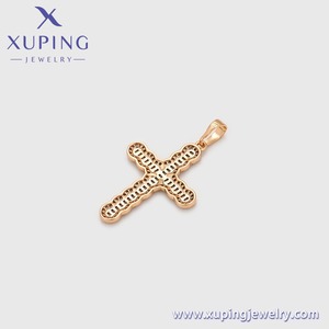 X000759182 Ювелирные изделия XUPING, позолоченные 18-каратным золотом, с синтетическим кубическим цирконием, полностью инкрустированные, модный крупный кулон-крест - Product Image 3