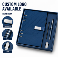Ensemble cadeau de luxe pour entreprise, carnet en PU texturé A5 avec logo personnalisé et stylo métallique, 7 couleurs, coffret cadeau d'affaires