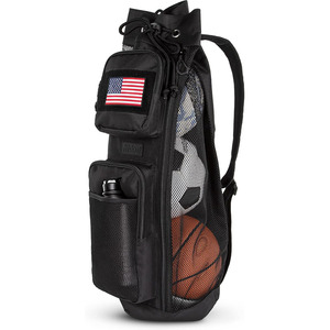 Heavy Duty Mesh Equipment <b>Ball</b> Bag with Adjustable Padded Sling Shoulder Strap 3 Different Size Compartments Lightweight Sport - Product Image 1
