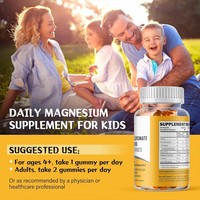 Gummies de glycinate de magnésium avec L-théanine, mélisse et vitamine B12 pour le sommeil, le soutien musculaire et cardiaque, 60 unités, lot de 2