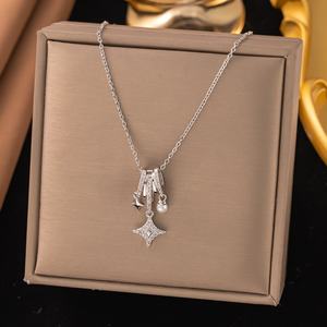 Custom French Style Light Luxury Enamel Drip Glazed Color Diamond Tassel Micro Inlaid Necklace, Fashionable, <b>Sweet</b> and High-end - Product Image 4