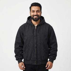 High Quality Vintage Washed Zip up Hooded <b>Jacket</b> Mens <b>Thick</b> <b>Fleece</b> Hoodie Luxury Retro Streetwear Hoodies - Product Image 1