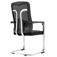 Usine chinoise Chaise de réunion de bureau à bas prix avec accoudoir fixe et pieds en forme de U Chrome Chaise ergonomique en maille