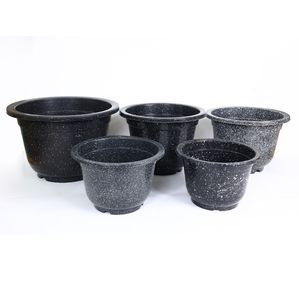 Pots de jardin en plastique légers et durables avec finition surface granitée, pots à fleurs polyvalents pour semis et légumes A380 - Product Image 6