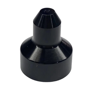 Perilla Cónica de Aluminio CNC Personalizada OEM, Cubierta de Eje Escalonado Anodizado Negro de Precisión para Equipos de Automatización - Product Image 1