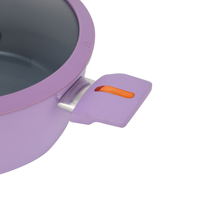 Ensemble de casseroles et poêles professionnel antiadhésif en aluminium moulé sous pression, couleur lavande, 7 pièces, pour la cuisine à domicile, ensemble de cuisine personnalisé