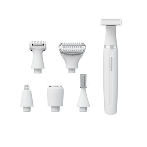 6-in-1 Rotating <b>Disc</b> Rechargeable Electric Shaver & Trimmer for Women-Painless Facial Bikini & Body Hair Removal Washable - Product Image 2