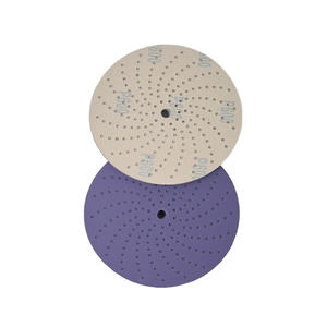 Papier abrasif automobile en gros 125 mm, oxyde d'aluminium, 8 trous, grain moyen, options 5 mm/10 mm, personnalisable, OEM, crochets et boucles abrasifs - Product Image 1