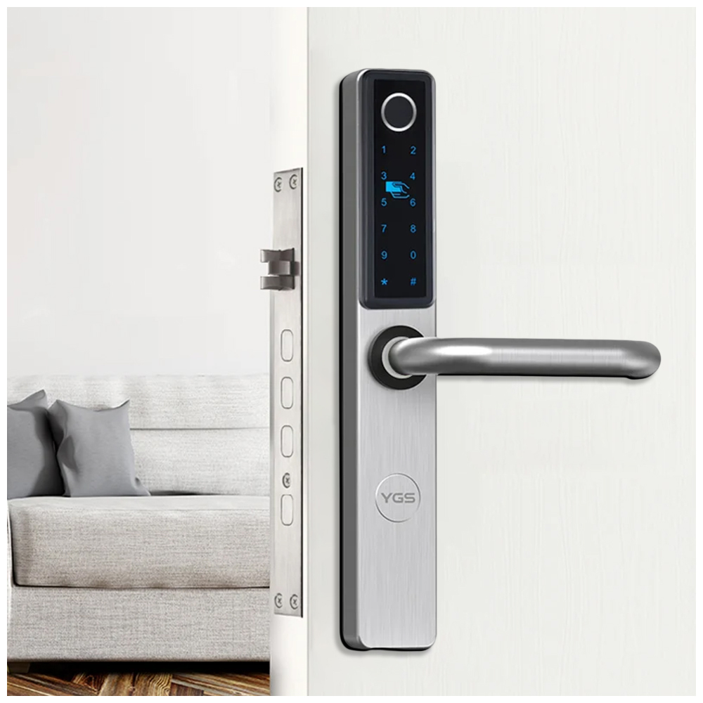 Souyou Upgrade Keyless Door Lock With Handle, Stainless Steel